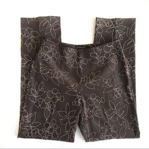 Harold’s Brown Printed Straight Leg Pants Size 6